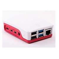 RDS Electronics-Raspberry Pi Modelo B especial de la carcasa Raspberry Pi 4B rojo y blanco de la caja de plástico
