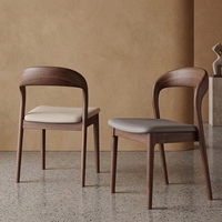 Chaise de salle à manger en bois massif, style nordique minimaliste, moderne, simple, luxe léger, avec dossier, en cuir écologique, pour bureau, restaurant, maison