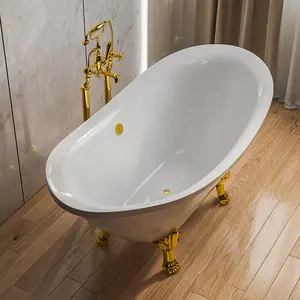 Fanwin อ่างอาบน้ำเหล็กหล่ออะคริลิคไฟเบอร์กลาส,อ่างอาบน้ำแช่อิสระอ่างอาบน้ำทองคำ