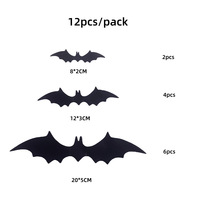 3d Stereo Pvc Plastikfolie 12er Pack Fledermaus Spinne Halloween Party liefert Kuchen Dekoration Topper Kuchen