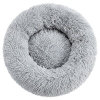 Coussin pour animaux de compagnie en peluche shaggy, ovale, pour chien et chat, 70 x 70 cm, fauteuil en fausse fourrure pour toutes les saisons