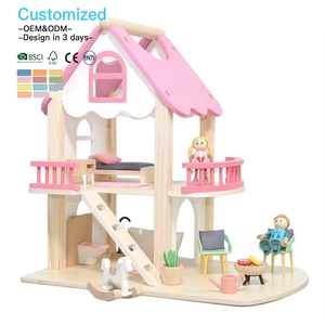 EDULAND OEM ODM CPC Casa <span class=keywords><strong>de</strong></span> Muñecas <span class=keywords><strong>de</strong></span> Madera Estilo Nórdico Princesa Rosa, Set <span class=keywords><strong>de</strong></span> Juguetes en Miniatura, Cabaña <span class=keywords><strong>de</strong></span> Juego <span class=keywords><strong>de</strong></span> Rol a la Moda <span class=keywords><strong>para</strong></span> Niños - Product Image 1
