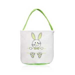 Kid's Bucket Handbags <strong>Easter</strong> <strong>Egg</strong> <strong>Hunt</strong> Bucket Wholesale Canvas Sublimation <strong>Easter</strong> Bunny <strong>Basket</strong> - Product Image 5