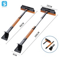 Ensemble de brosse à neige télescopique 3 en 1 pour déneigement de voiture, grattoir à glace, outil de déneigement efficace pour voiture