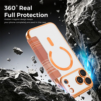 Étui de téléphone magnétique en cuir texturé avec porte-cartes et protection d'objectif pour iPhone 12 13 14 17 Pro Max 15 16 Plus