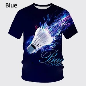Người Đàn Ông Của Mùa Hè Thể Thao Cầu Lông T-Shirt Mát Mẻ Và Vui <span class=keywords><strong>3D</strong></span> In Thiết Kế Mới Dệt Hàng Đầu Với Vòng Cổ Và Tay Áo Ngắn - Product Image 3