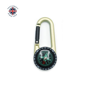 2 en 1 mosquetón brújula llavero hebilla para senderismo Camping uso común montañismo portátil para llave - Product Image 1