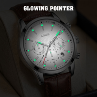 Montre à quartz LIGE LG9866, échantillon d'usine, montre pour homme, montre de mode, montre en cuir, chronographe étanche, montre de sport + boîte