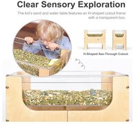 Table sensorielle transparente personnalisée pour enfants, petite, pour l'eau et le sable, avec bac transparent, pour le jeu tactile et l'apprentissage à la maison, en classe ou en garderie