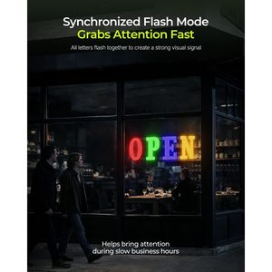 Lemonnova Open <b>Sign</b> 40x14 LED Multi-Color Sequential <b>Light</b> Commercial Storefront Display - Product Image 3