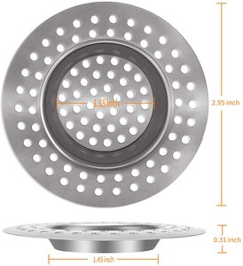 ที่กรองน้ำในห้องครัวทำจากสแตนเลส2แพ็คที่กรองผมที่กรองน้ำเป็นมิตรกับสิ่งแวดล้อมทำความสะอาดง่ายสำหรับบ้าน - Product Image 2
