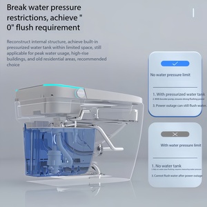 <span class=keywords><strong>WC</strong></span> Intelligente con Apertura Automatica del <span class=keywords><strong>Coperchio</strong></span>, Sedile Riscaldato, Doppio Scarico, Serbatoio dell'Acqua e Bidet - Sanitari in Ceramica Moderni - Product Image 4