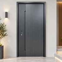 Porte d'entrée contemporaine en métal sur mesure avec serrure intelligente, portail extérieur de luxe pour villa et appartement