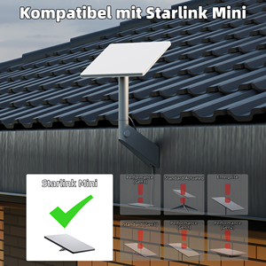 Support mural réglable Starlink Mini 360 en acier gris avec adaptateur de tuyau et <span class=keywords><strong>kit</strong></span> d'étanchéité étanche pour toit et avant-toit - Product Image 2