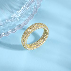 Anello Circolare in <span class=keywords><strong>Argento</strong></span> Puro S925 Placcato con Moissanite, Stile Hip Hop Europeo-Americano, Gioielli di Tendenza per <span class=keywords><strong>Uomo</strong></span> e Donna - Product Image 4