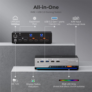 Tesmart <span class=keywords><strong>KVM</strong></span> HDMI chuyển đổi 2x2 màn hình kép hỗ trợ HDCP 2.3 2 chế độ hiển thị 8k60 <span class=keywords><strong>USB</strong></span> 30 <span class=keywords><strong>4</strong></span> Cổng AV video ma trận <span class=keywords><strong>KVM</strong></span> Switcher - Product Image 2