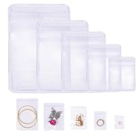 Pochette en PVC transparente épaisse auto-scellante, sac en plastique résistant à l'humidité pour cosmétiques avec fermeture éclair pour emballer des boucles d'oreilles, des bijoux, des colliers