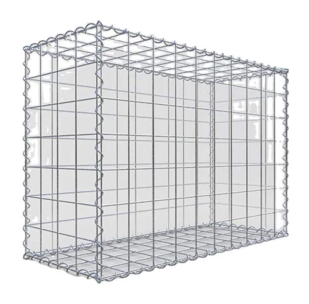 Best quality 5x10cm mesh opening galvanized welded gabion basket galfan gabion stone walls cost
