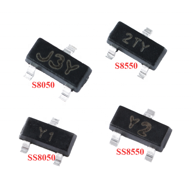 100pcs S8050 J3Y S8550 2TY SS8050 Y1 SS8550 Y2 SOT-23 PNP NPN Transistor SMD Transistor