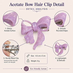 Ume Factory Vente en gros Pinces à cheveux personnalisées en acétate, style mode, mignonnes et colorées, avec nœuds latéraux et nœuds <span class=keywords><strong>papillon</strong></span> Kawaii, pour filles - Product Image 2