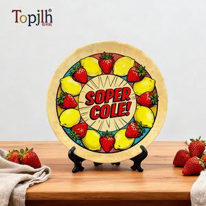 Plato de Cerámica para Sublimación 3D de 8 Pulgadas Topjlh, Venta al por Mayor para Restaurantes, Vajilla con Logotipo Personalizado en Relieve - Product Image 1