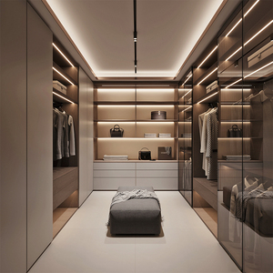 <strong>Custom</strong> Luxury Modern Walk-In <strong>Closet</strong> Wardrobe Systems Design Wood Bedroom Cupboards Eco-Friendly Large Capacity Home Furniture - Product Image 3