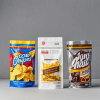 Sachets personnalisés à fermeture éclair pour snacks imprimés sur mesure, chips, noix, biscuits, chewing-gum, résistants à la chaleur, avec logo personnalisé