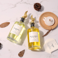Bouteille de distributeur d'huile d'olive pour la cuisine Distributeur de sirop de café Verseur lesté Distributeur de bouteilles en verre pour la cuisine