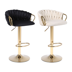 Tabouret <span class=keywords><strong>de</strong></span> <span class=keywords><strong>bar</strong></span> pivotant moderne <span class=keywords><strong>de</strong></span> luxe pour hôtel, café, comptoir, <span class=keywords><strong>chaise</strong></span> <span class=keywords><strong>de</strong></span> <span class=keywords><strong>bar</strong></span> pivotante avec structure en métal et revêtement en velours - Product Image 2