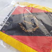 Mini fanion de drapeau noir du patrimoine américain imprimé en satin pour les décorations de voiture de fête et les fournitures d'événements de festival
