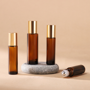 Mini Botellas de Vidrio Ámbar de 6ml, 8ml, 10ml y 15ml con <span class=keywords><strong>Rodillo</strong></span> para Aceites Esenciales y Cuidado de la Piel, con Tapas Doradas, Negras y Plateadas - Product Image 4