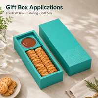 Boîtes cadeaux rigides personnalisées avec couvercle, boîtes d'emballage pour biscuits avec compartiment et emplacement pour récipient à sauce, logo personnalisé pour les produits de boulangerie