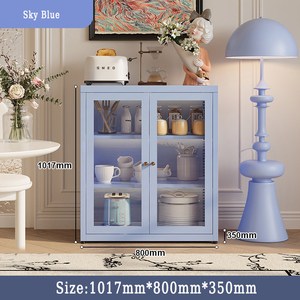 Étagère Réglable Buffet Buffet Armoire avec Portes en <span class=keywords><strong>Verre</strong></span> Credenza Rangement Nouveaux Meubles de Maison pour Salon <span class=keywords><strong>Cuisine</strong></span> Entrée - Product Image 2