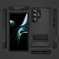 Coque de téléphone portable hybride 2 en 1 pour Samsung S24 Ultra S24 Plus S23 Coque arrière antichoc avec béquille pliante
