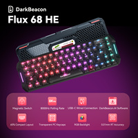 Teclado Mecánico para Juegos Flux 68 con Efecto Hall, Software de IA, Rapid Trigger, Interruptores Magnéticos, Frecuencia de Sondeo de 8000Hz, RGB, Cable USB-C