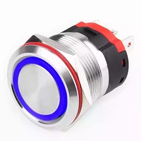 Botón de Encendido Metálico Impermeable WD22 IP67, Botón de Alta Corriente de 20A, Interruptor de Botón de Acero Inoxidable de 6 Pines Normalmente Abierto