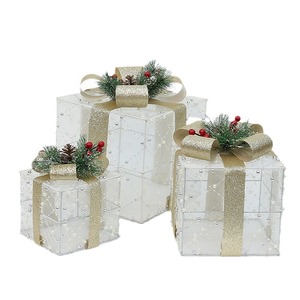 ชุดกล่องของขวัญผ้าเรืองแสง 3 ชิ้น ของตกแต่งคริสต์มาสพร้อมไฟ - Product Image 5