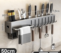 Étagère murale multifonctionnelle pour cuisine domestique, support pratique pour baguettes, couteaux et ustensiles de cuisine, sans perçage