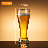 Tasse à bière en verre de 550ml personnalisée accessoire cadeau pour les amateurs de boissons