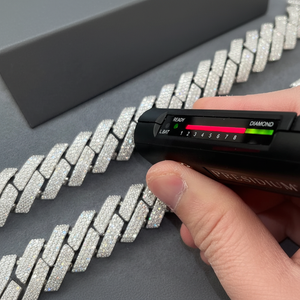 Chaîne à maillons cubain Hip Hop en argent massif 925 plaqué or 18 carats de 20mm avec testeur de passes de diamant Moissanite VVS1 clouté 16-30 pouces - Product Image 1