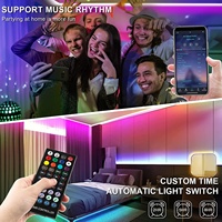 Guirlandes lumineuses LED flexibles multicolores, contrôlables par application, adressables, intelligentes, RVB IC, synchronisation musicale, effets de poursuite des couleurs pour