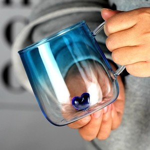 Vaso de Vidrio de Alta Gama con Diseño Moderno, Resistente al Calor, de Una Sola Capa, con Asa en Forma de Corazón, para Uso Doméstico, para Jugos y Bebidas - Product Image 2