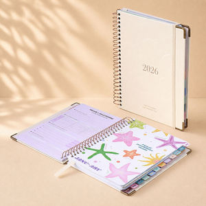 Custom Spiral Bound Goal Planner Printing Hardcover Monthly Weekly Productivity Journal <b>Notebook</b> with <b>Divider</b> Tabs - Product Image 2