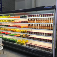 Réfrigérateur commercial de type télécommandé pour supermarché avec refroidissement par air et refroidissement direct, vitrine pour fruits et légumes