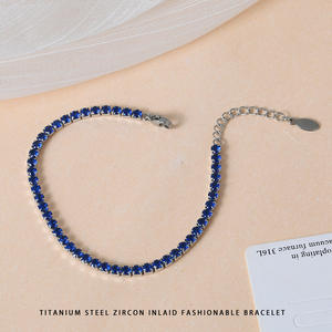 <span class=keywords><strong>Pulsera</strong></span> de acero de titanio de alta gama para mujer, circón rojo con cadena fina de acero inoxidable, accesorios de moda que no se desvanecen - Product Image 6