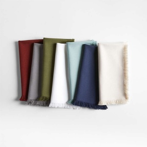 Eco Friendly Wholesale Custom Embroidery Fringed <b>Cloth</b> Napkins Dining <b>Table</b> <b>Linen</b> Placemat with Tassel for Wedding Home - Product Image 1
