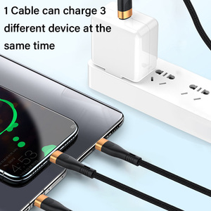 Trending 100W E-Mark Chip Super velocità cavo 3 in 1 ricarica rapida USB C tipo C 5A cavo multifunzione 100W - Product Image 2