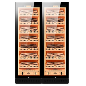 Humidor de Cigarros de Cedro Español, Acero Inoxidable, a Gas, con Control Climático, Doble Zona, Dos Puertas, 860L, Compresor Grande - Product Image 3