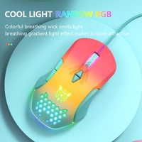 ONIKUMA CW902 Mouse Game USB Cahaya RGB, Mouse Game Komputer Makro PC DPI Tinggi