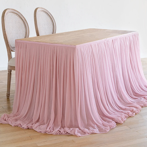 Durable Disposable <b>Table</b> <b>Skirt</b> with Tassels Different Design Curtain <b>Table</b> Skirting for Birthdays - Product Image 6